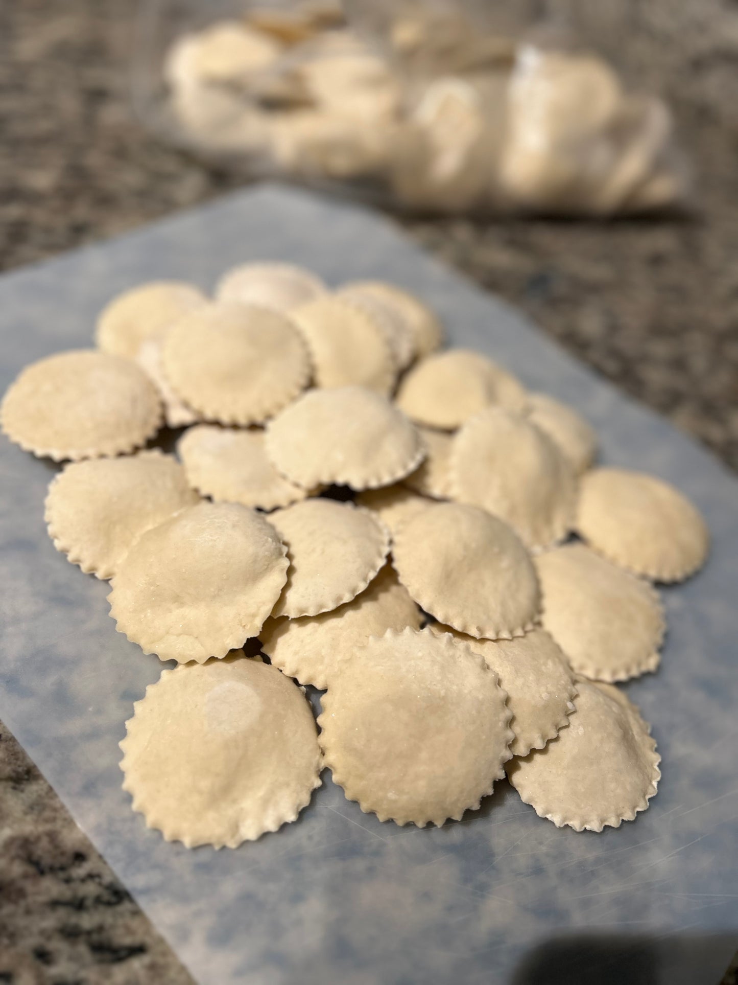 Homemade dumplings with chicken