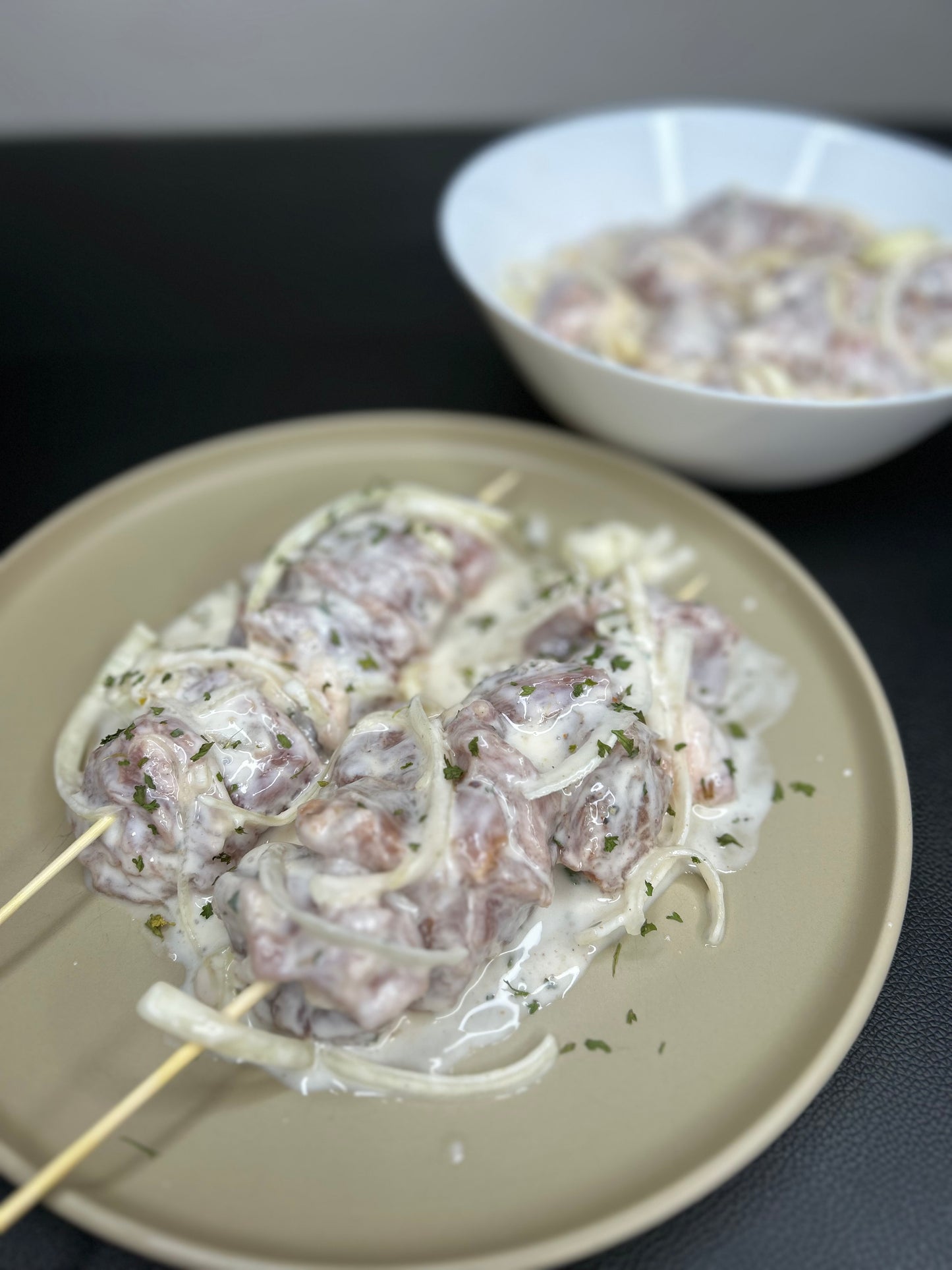 Homemade pork tenderloin Shashlyk