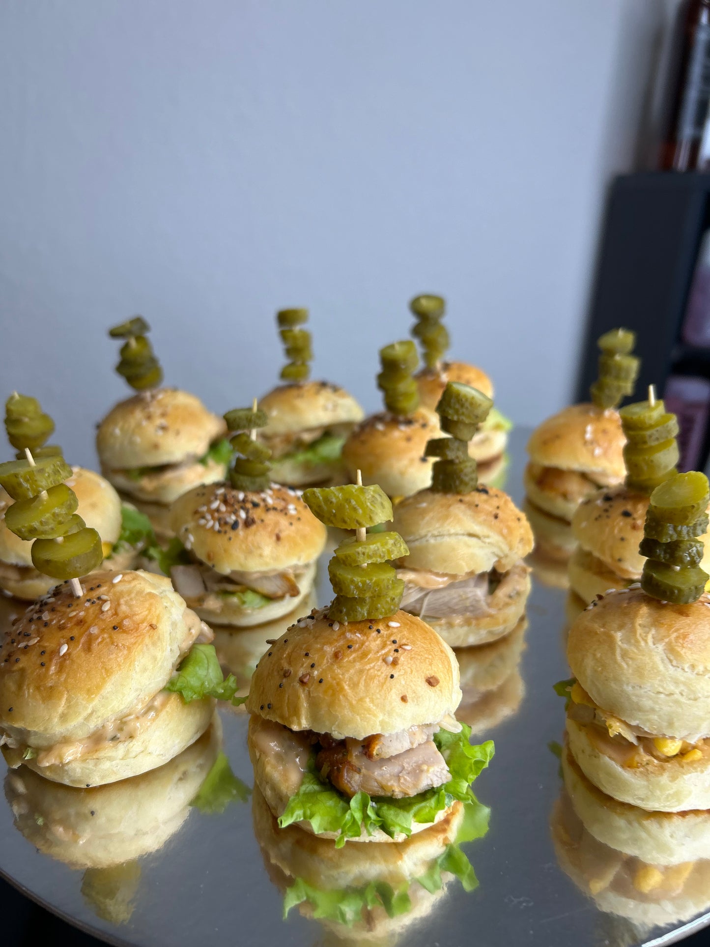 Mini chicken burgers platter