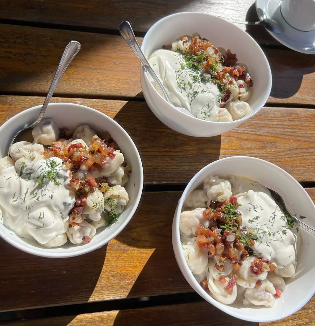 Homemade dumplings with pork