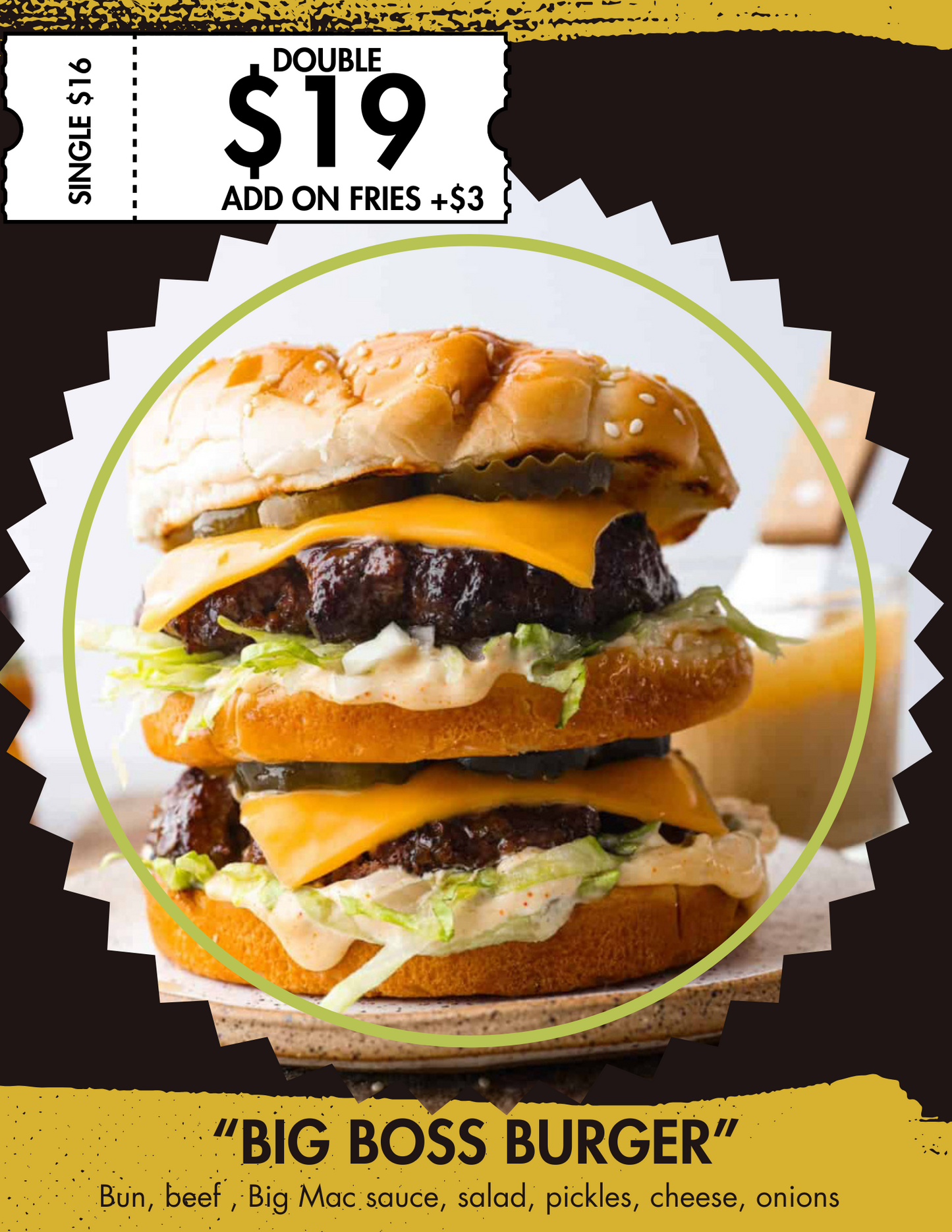 Food trailer menu on-site