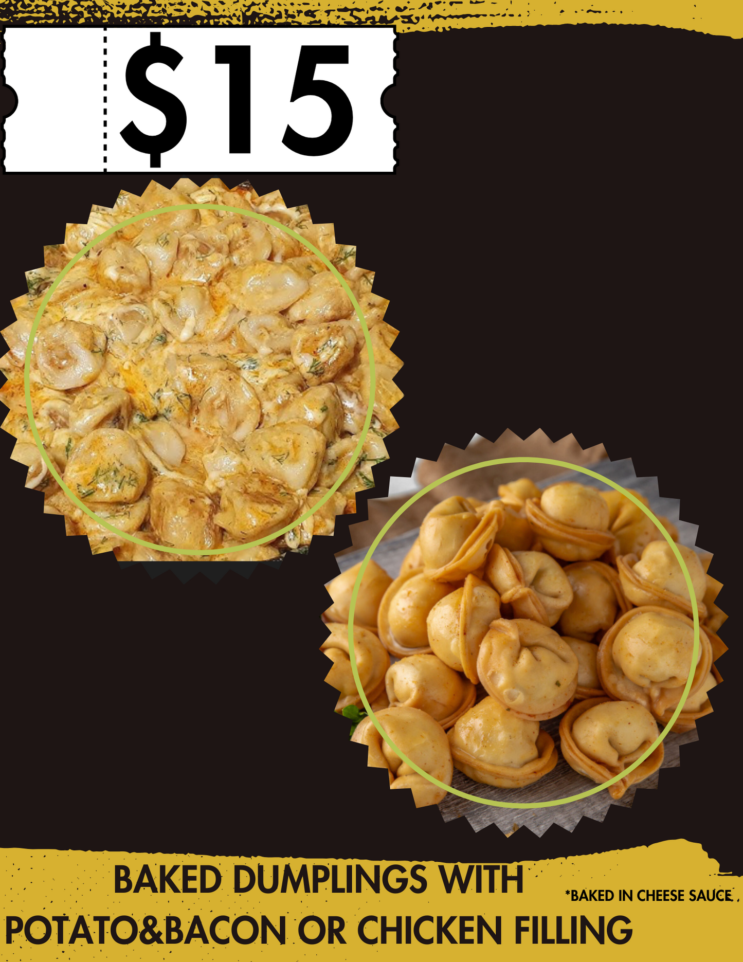 Food trailer menu on-site