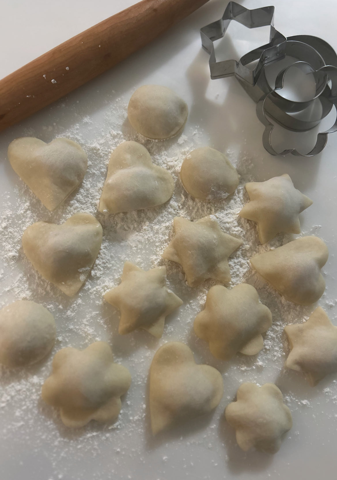 Homemade dumplings with chicken for kids