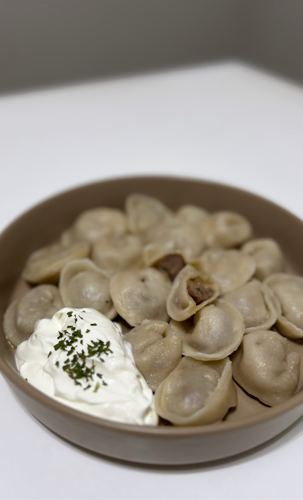 Homemade dumplings with beef