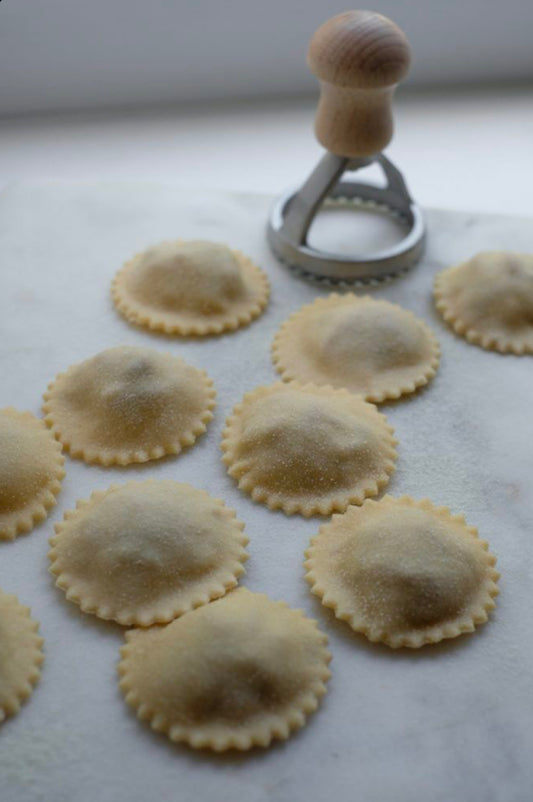 Homemade dumplings with chicken