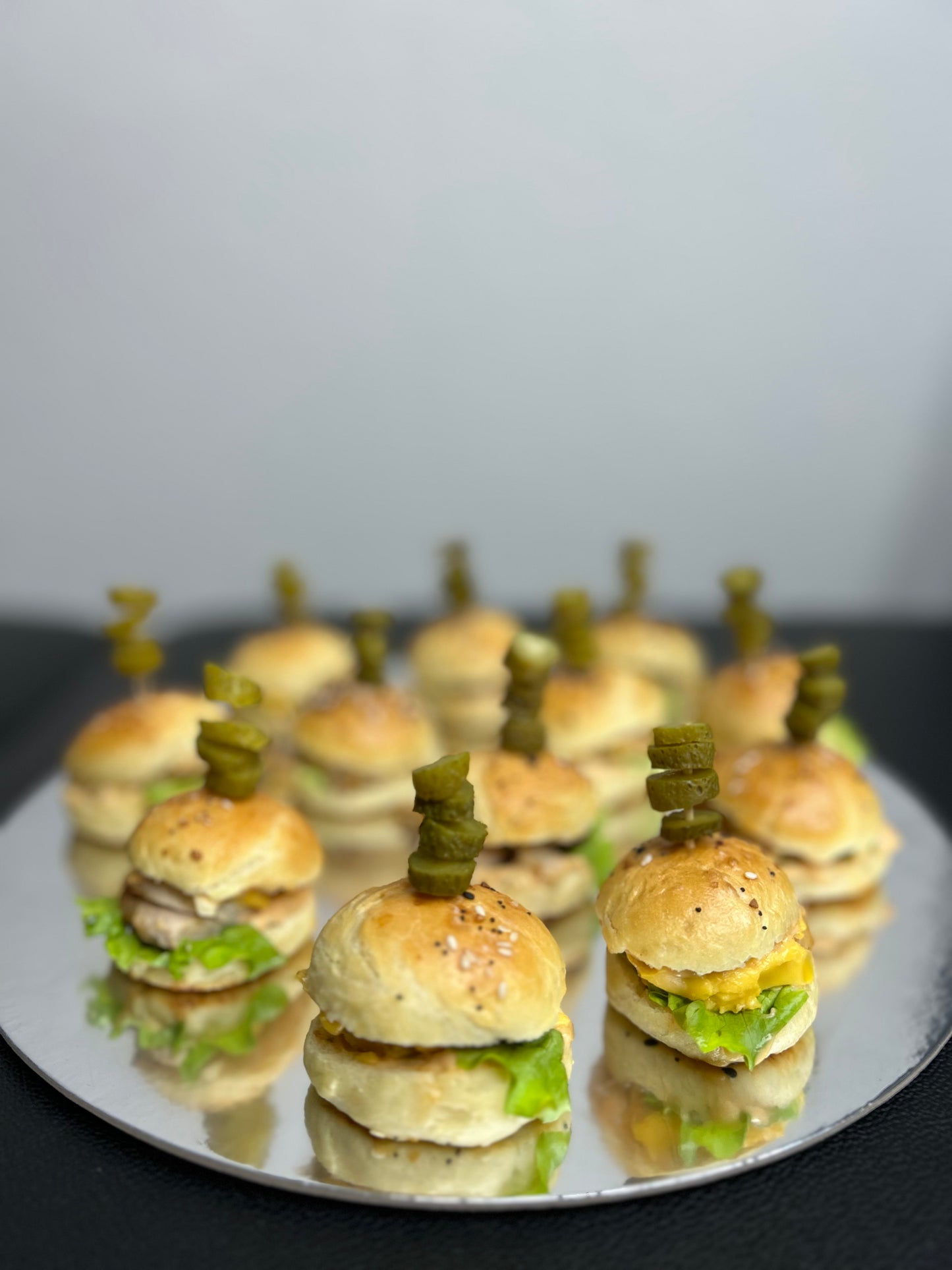 Mini chicken burgers platter